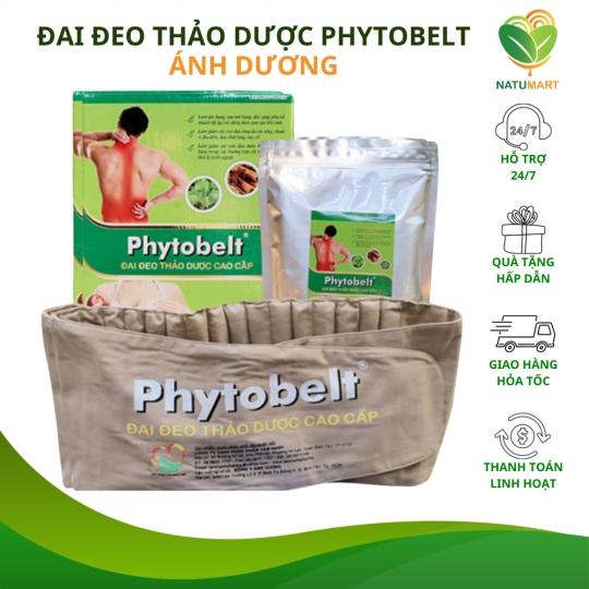 Đai đeo thảo dược cao cấp Phytobelt trị liệu vai cột sống, đau lưng, thoát vị đĩa đệm đau xương khớp NATUMART